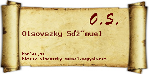 Olsovszky Sámuel névjegykártya